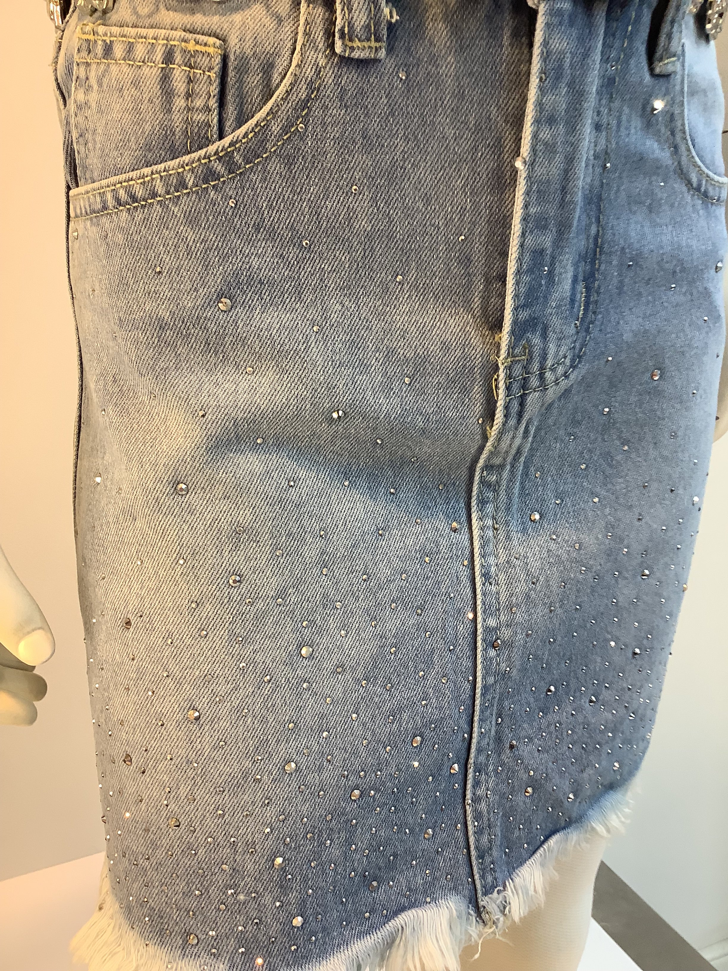 Gonna in Denim con Strass