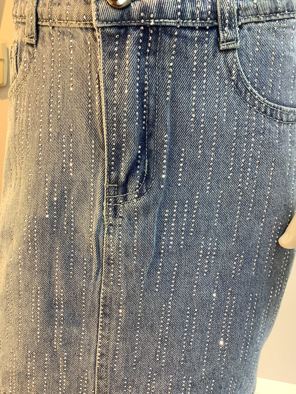 Gonna in Denim con Strass