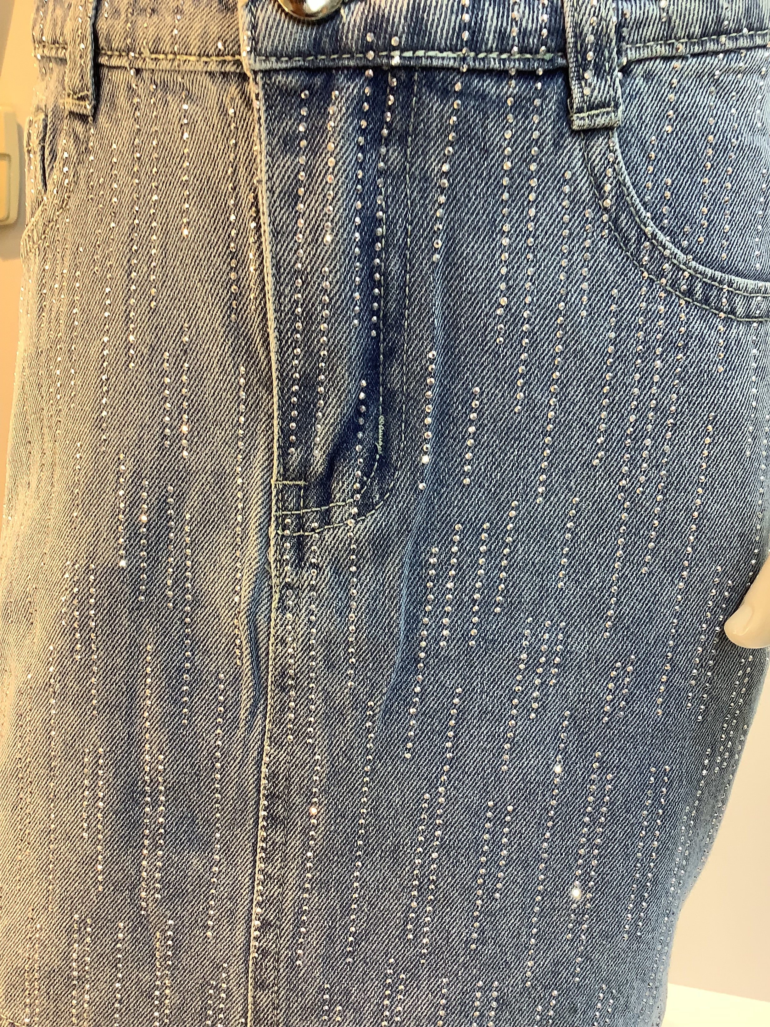 Gonna in Denim con Strass