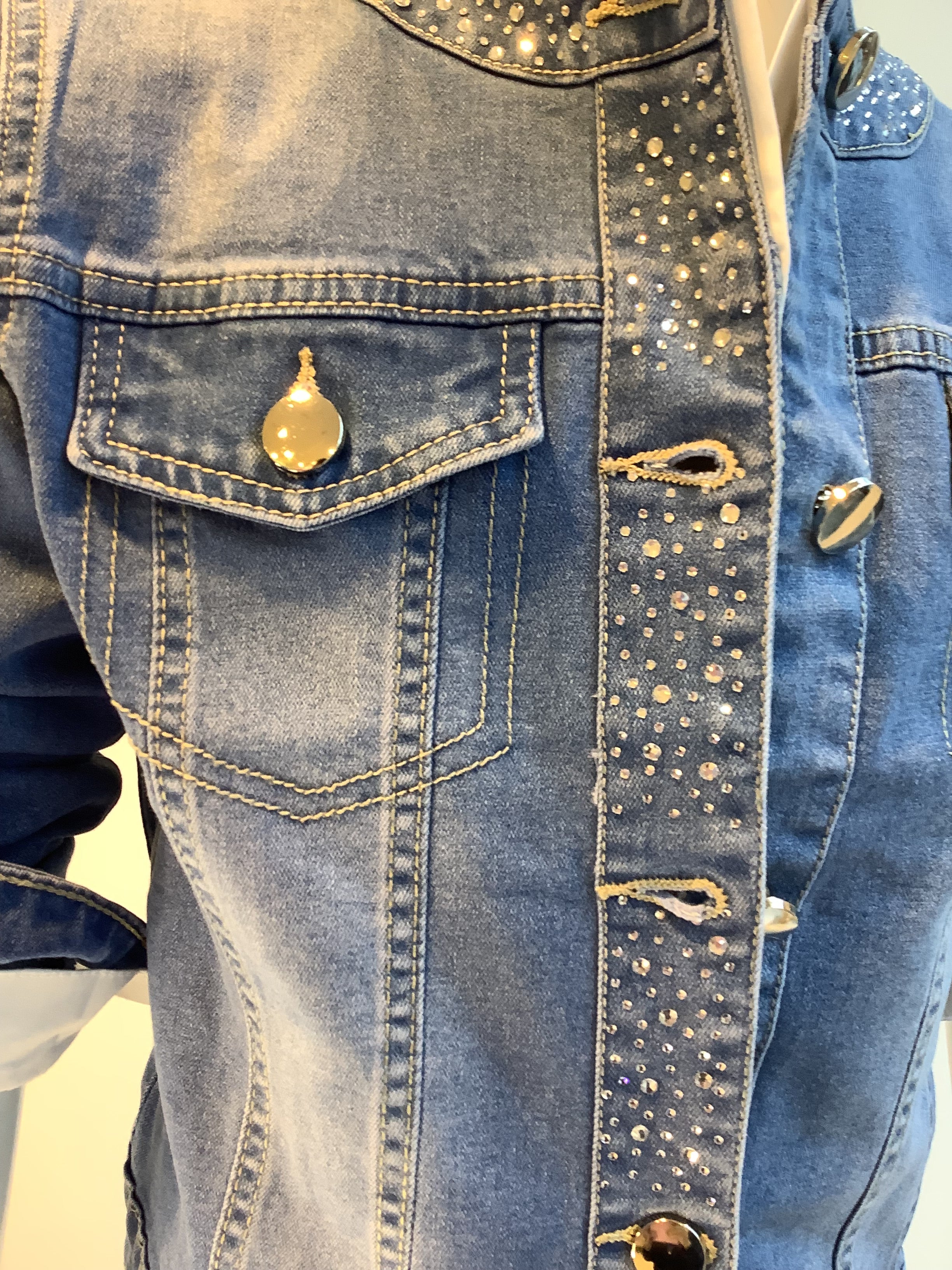 Giacca in Denim con collo coreano