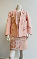 Giacca elegante rosa cipria con fiocchi in raso