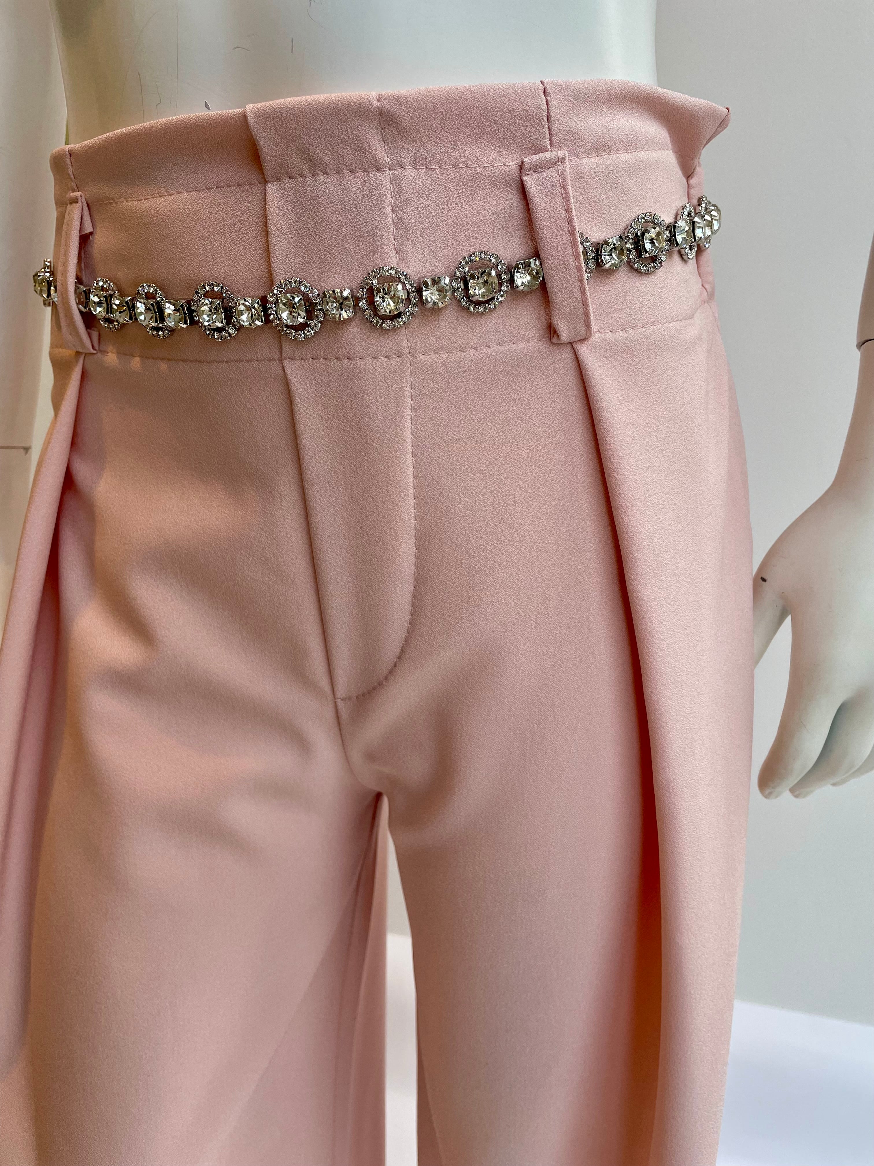 Pantalone elegante rosa cipria -Made in Italy