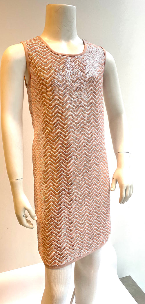 Abito in paillettes rosa cipria - Made in Italy