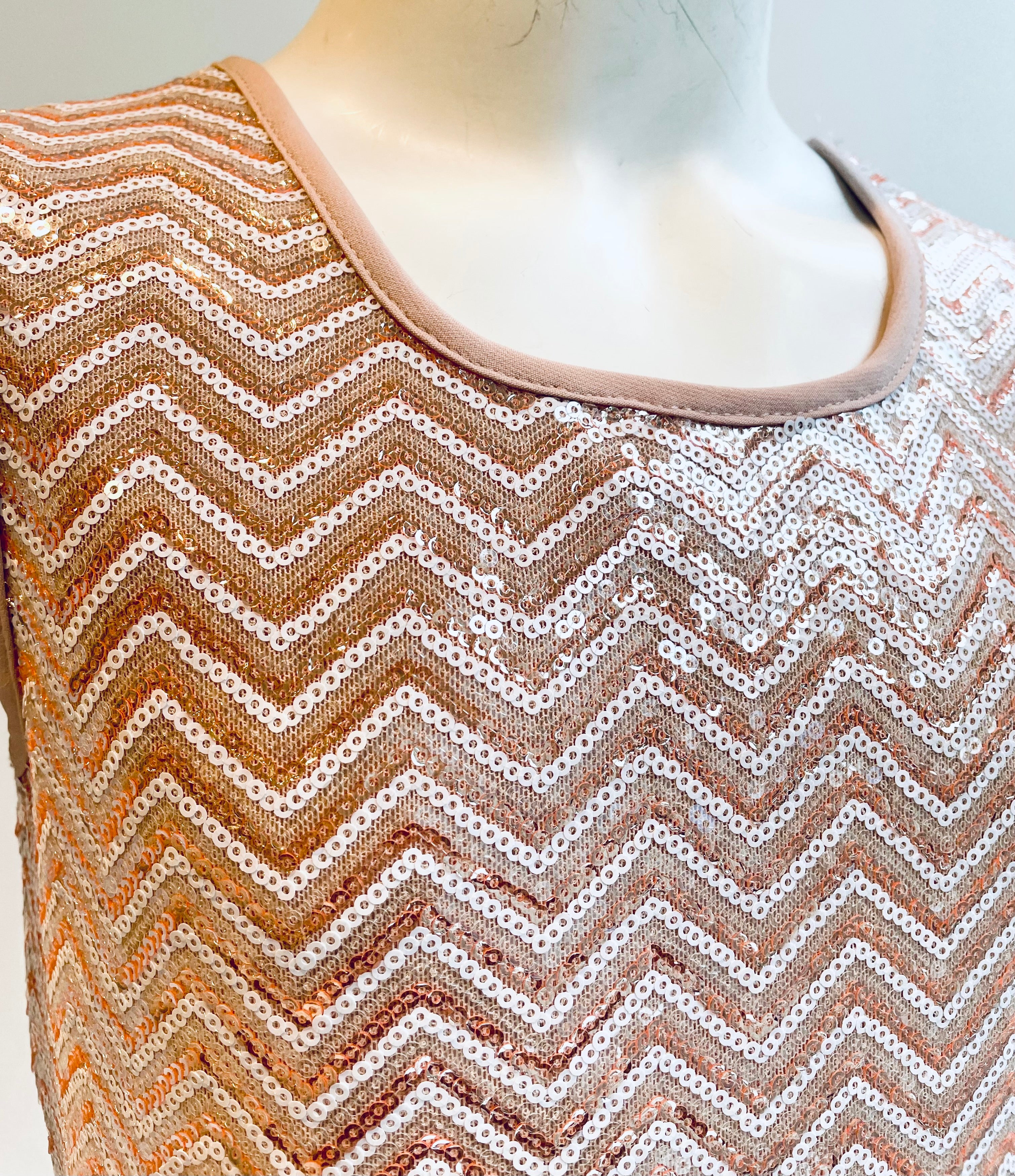 Abito in paillettes rosa cipria - Made in Italy