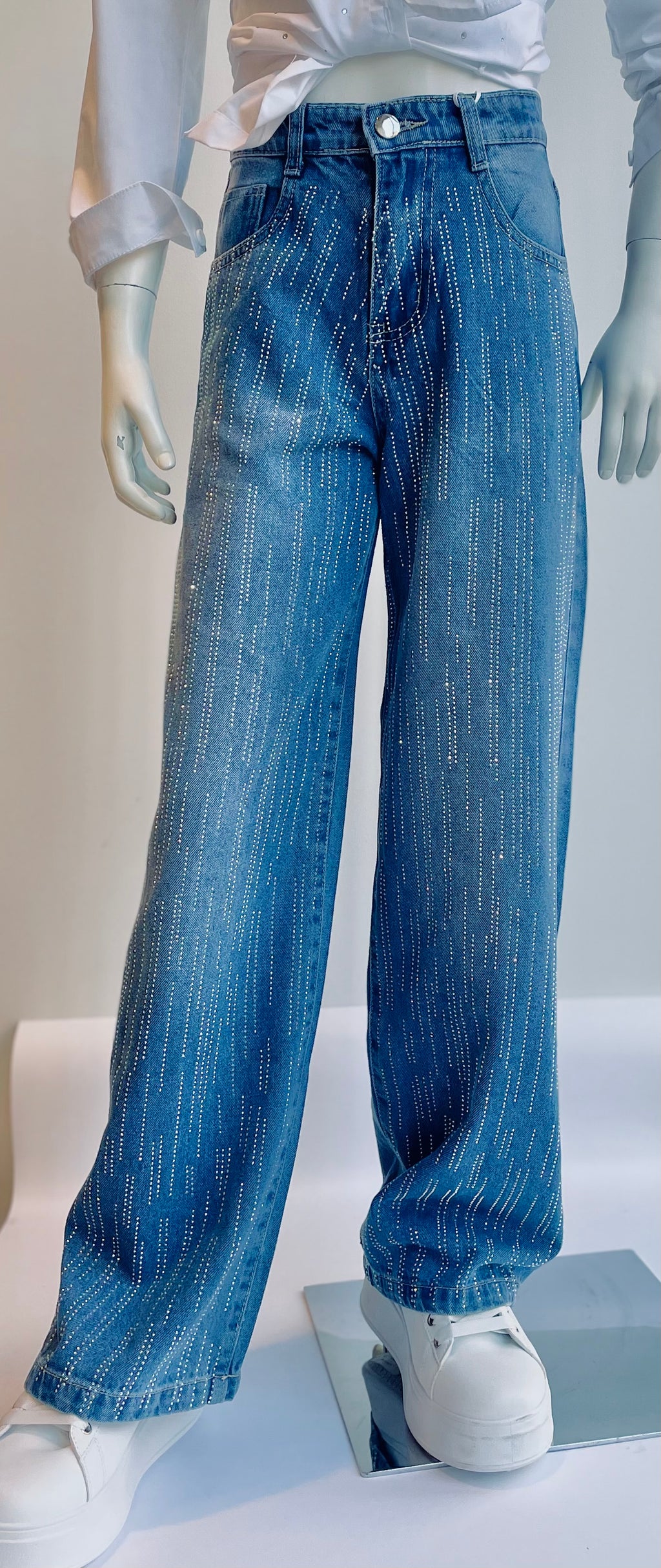Jeans bambina con strass