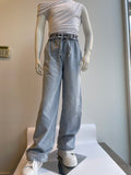 Jeans bambina con vita elastica