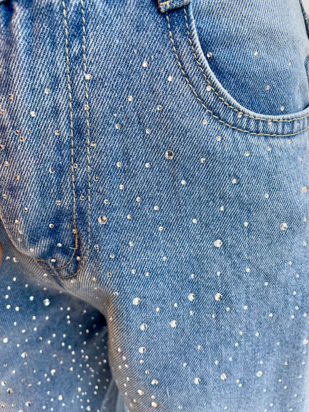 Jeans bambina con strass