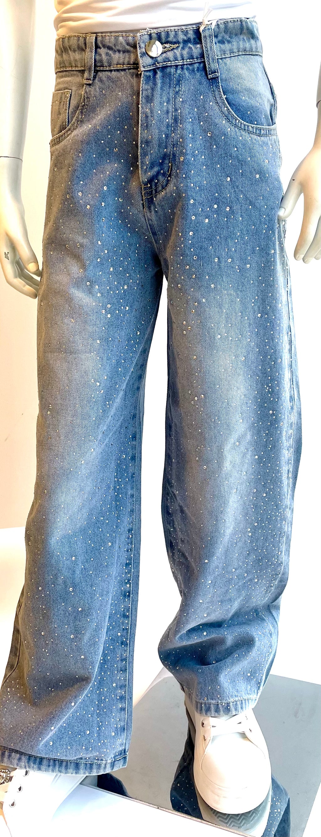 Jeans bambina con strass