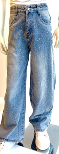 Jeans bambina con strass
